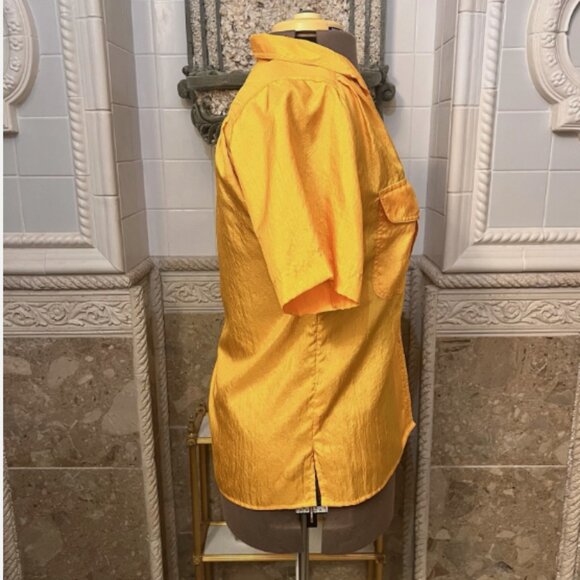 Cymbrion Blouse. Size 10. Yellow Short Sleeve Polyester Button Up. B129 - Picture 3 of 5